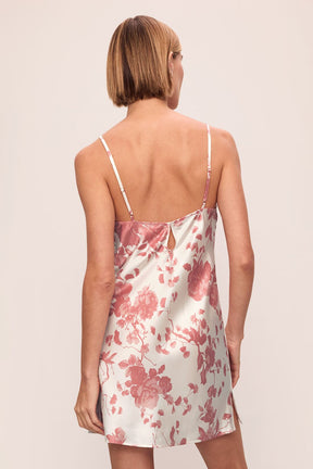 Eberjey x L'AGENCE - Inez Washable Silk Printed Short Slip