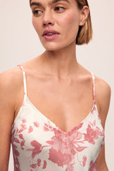 Eberjey x L'AGENCE - Inez Washable Silk Printed Short Slip