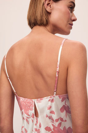 Eberjey x L'AGENCE - Inez Washable Silk Printed Short Slip