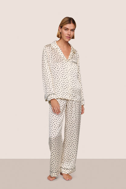 Inez Washable Silk Printed Long PJ Set
