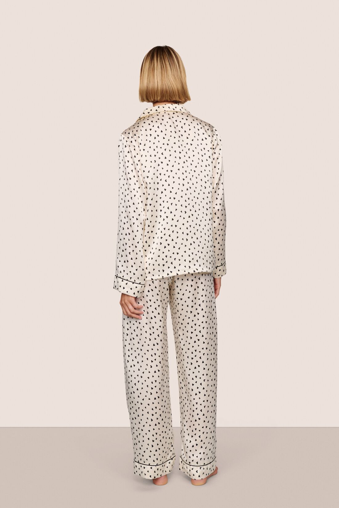 Inez Washable Silk Printed Long PJ Set