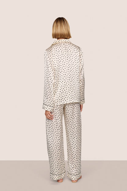 Inez Washable Silk Printed Long PJ Set