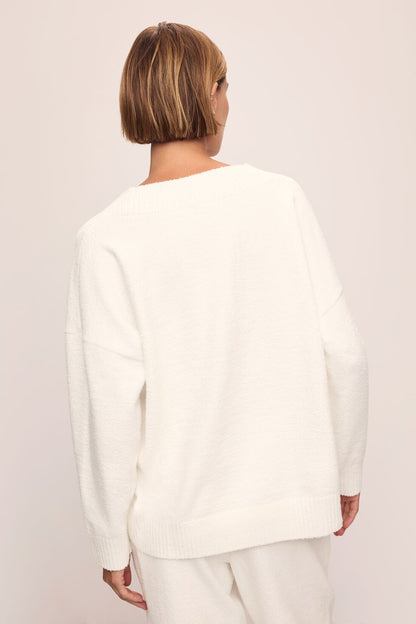 Recycled Boucle Boyfriend Oversized V-Neck Sweater