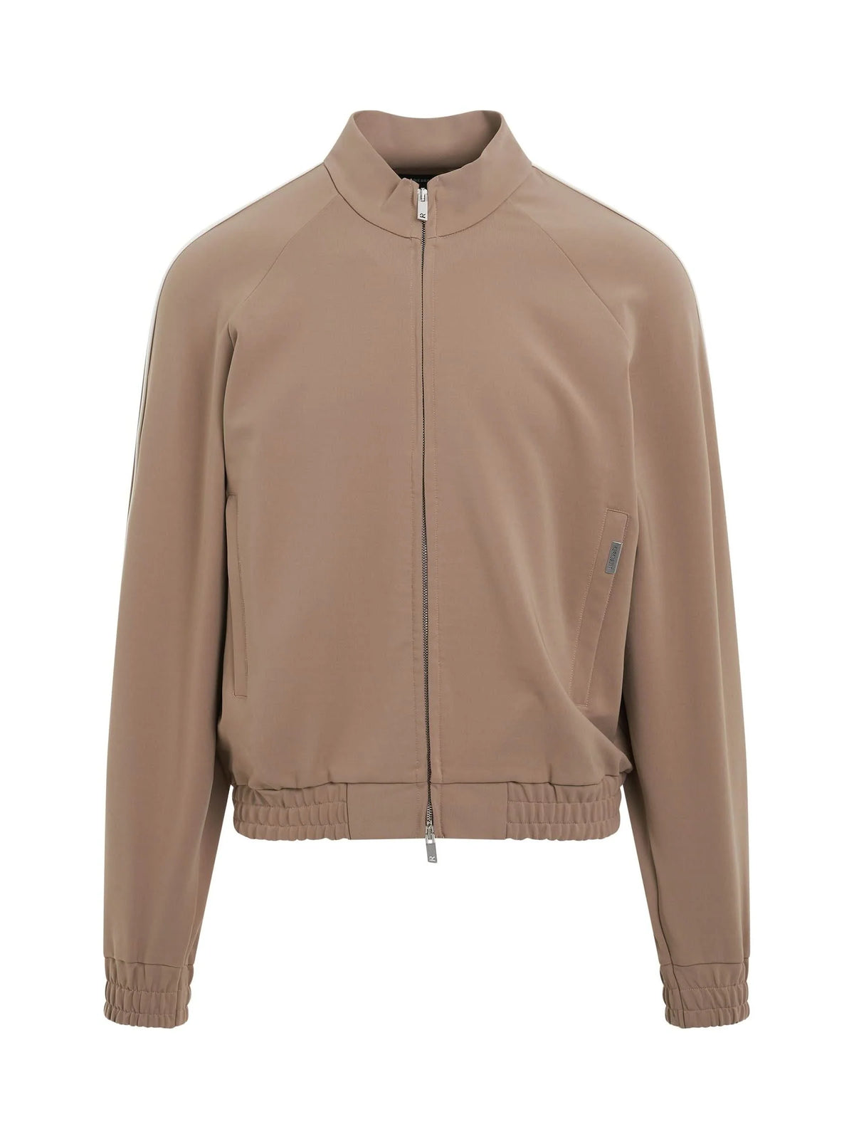 Viscose Tracksuit Jacket in Mushroom/Flat White