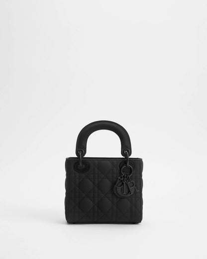 Mini Lady Dior Bag Black Ultramatte Cannage Calfskin