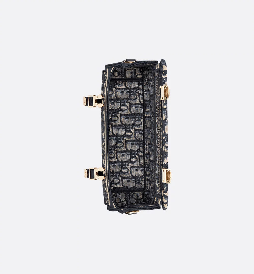 Small Diorcamp Bag Blue Dior Oblique Embroidery