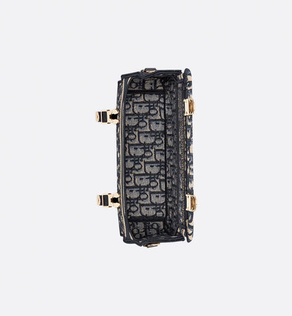 Small Diorcamp Bag Blue Dior Oblique Embroidery