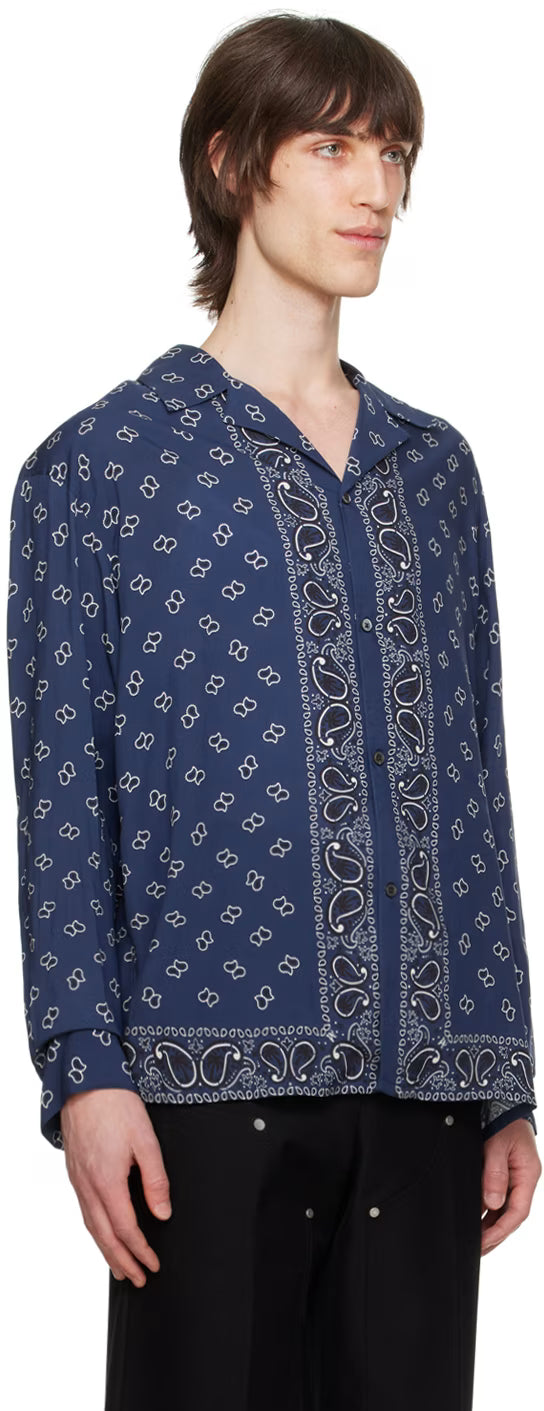 Navy Bowling Shirt