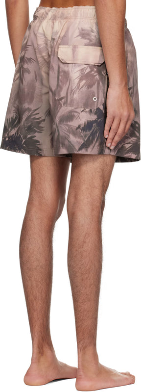 Taupe Sunset Palm Swim Shorts