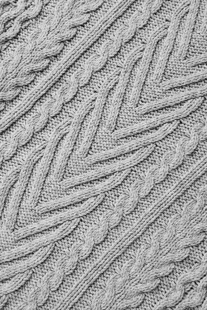 Cable Knit Crew Neck Sweater