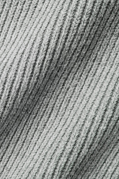 Domain Rib Knit Full Zip Sweater