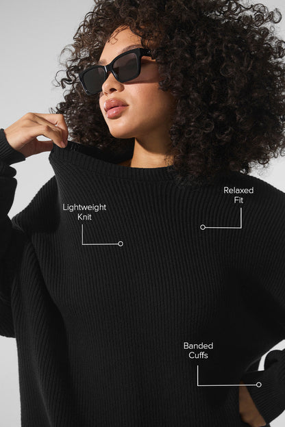 Domain Rib Knit Crew Sweater