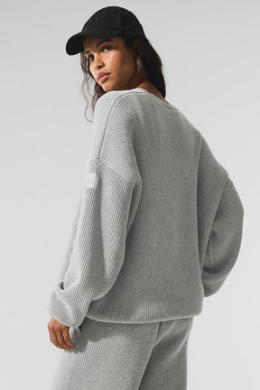 Domain Rib Knit Crew Sweater