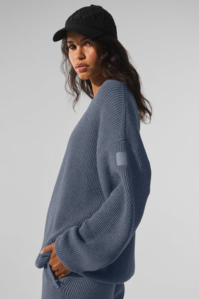 Domain Rib Knit Crew Sweater