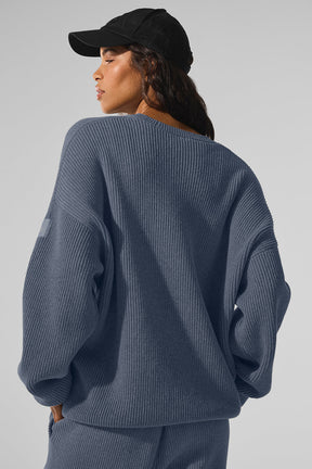 Domain Rib Knit Crew Sweater