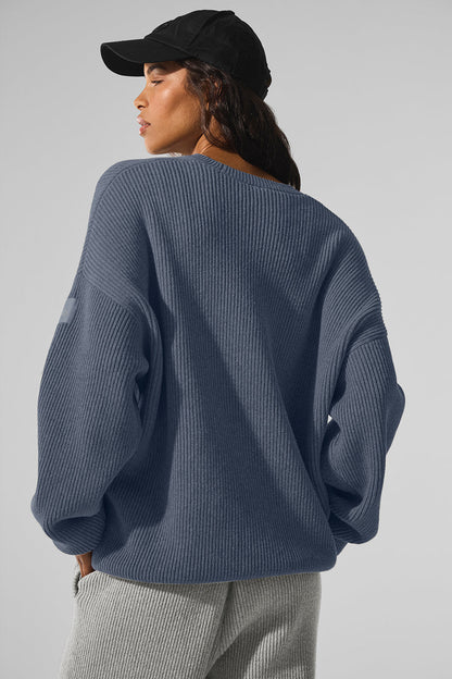 Domain Rib Knit Crew Sweater
