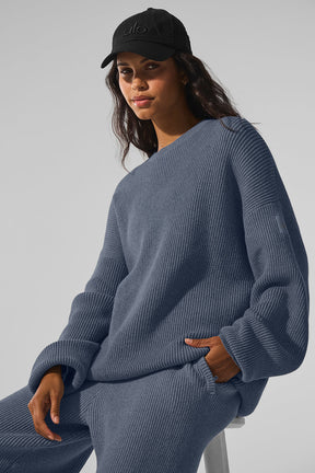 Domain Rib Knit Crew Sweater
