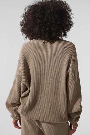 Domain Rib Knit Crew Sweater