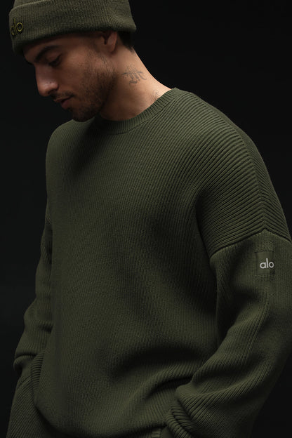 Domain Rib Knit Crew Sweater