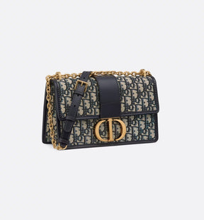 30 Montaigne Chain Bag Blue Dior Oblique Jacquard