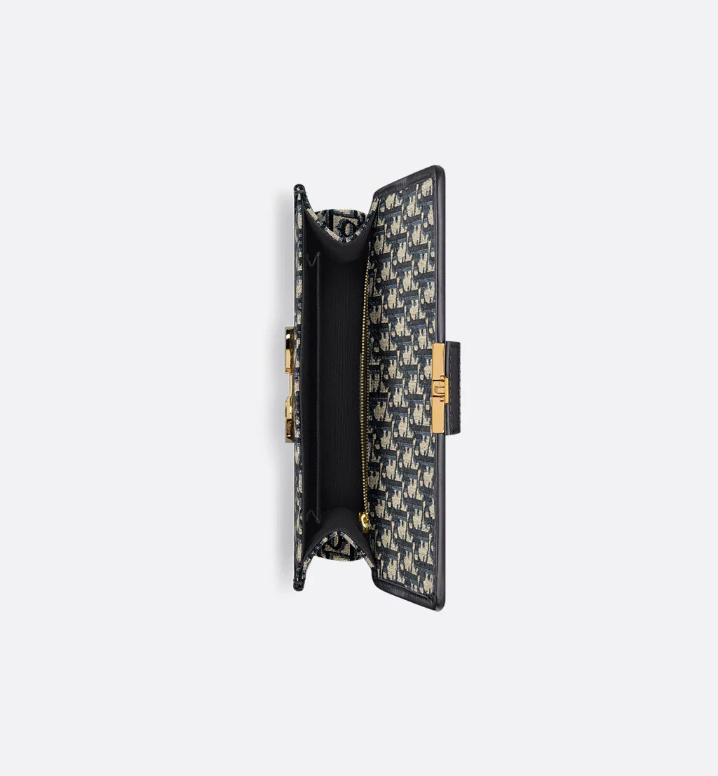 30 Montaigne Chain Bag Blue Dior Oblique Jacquard