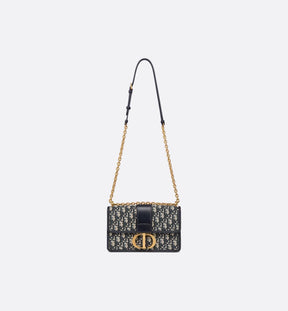 30 Montaigne Chain Bag Blue Dior Oblique Jacquard