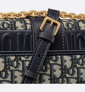 30 Montaigne Chain Bag Blue Dior Oblique Jacquard
