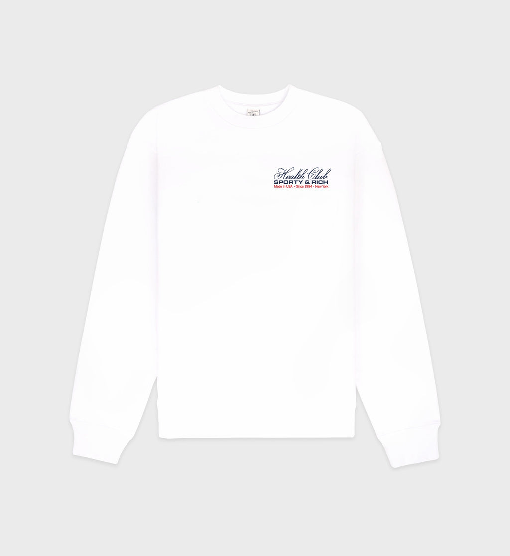 Made In USA Crewneck - White/Navy/Fire Red