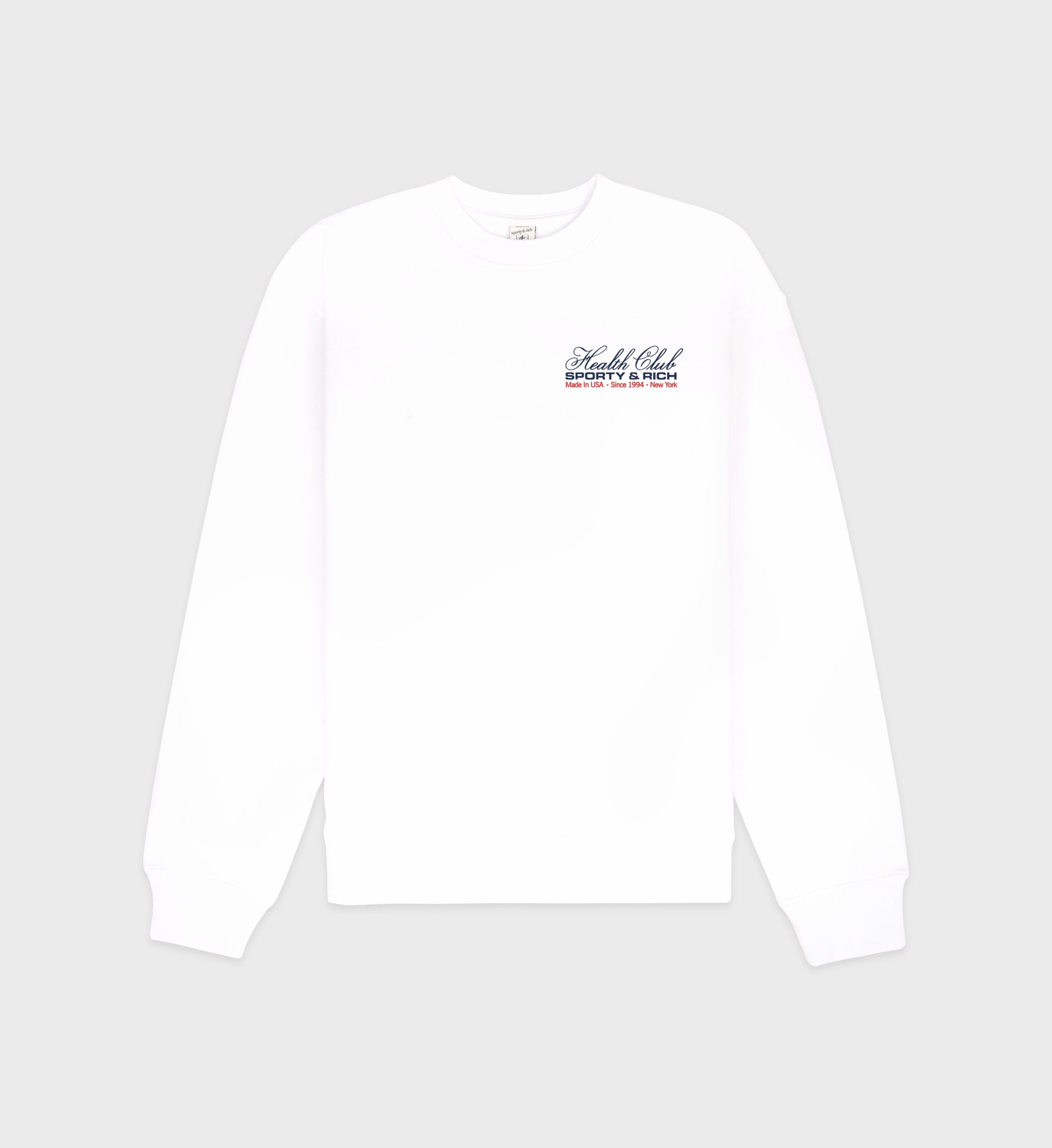 Made In USA Crewneck - White/Navy/Fire Red