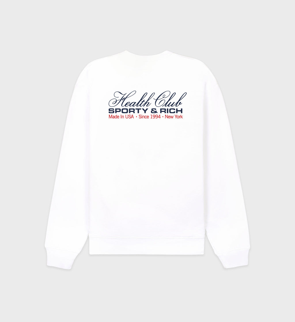 Made In USA Crewneck - White/Navy/Fire Red
