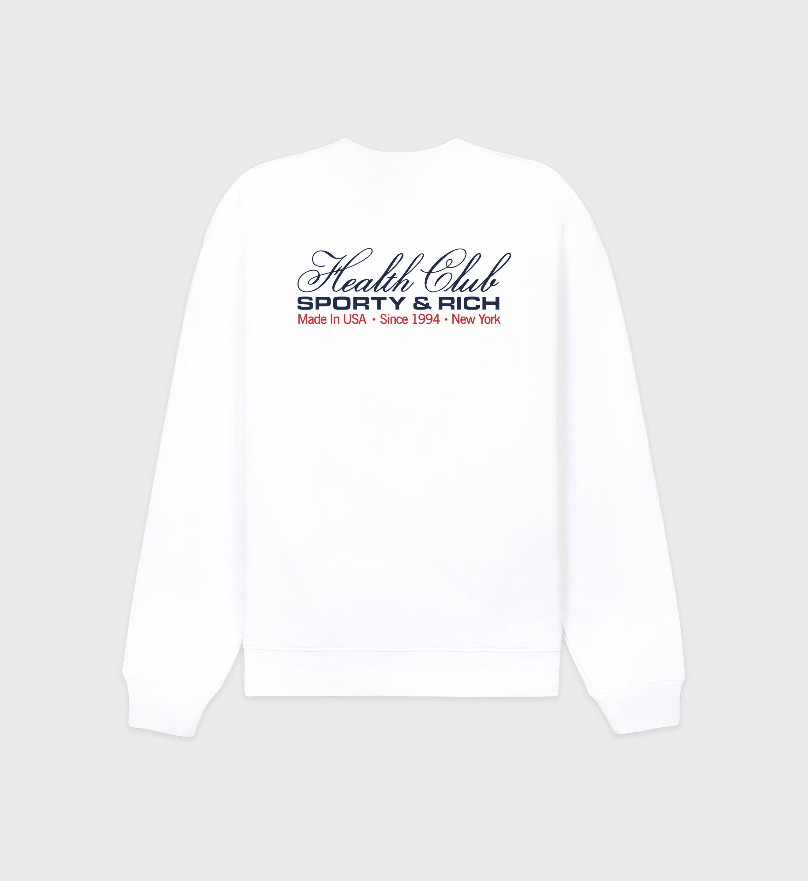 Made In USA Crewneck - White/Navy/Fire Red