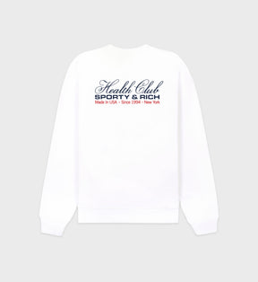Made In USA Crewneck - White/Navy/Fire Red