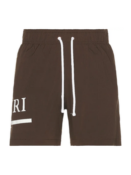 AMIRI MA BAR LOGO SWIM SHORTS BROWN