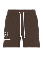 AMIRI MA BAR LOGO SWIM SHORTS BROWN