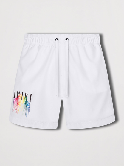 AMIRI MA DRIP SWIM SHORTS WHITE
