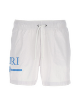 AMIRI MA BAR LOGO SWIM SHORTS WHITE