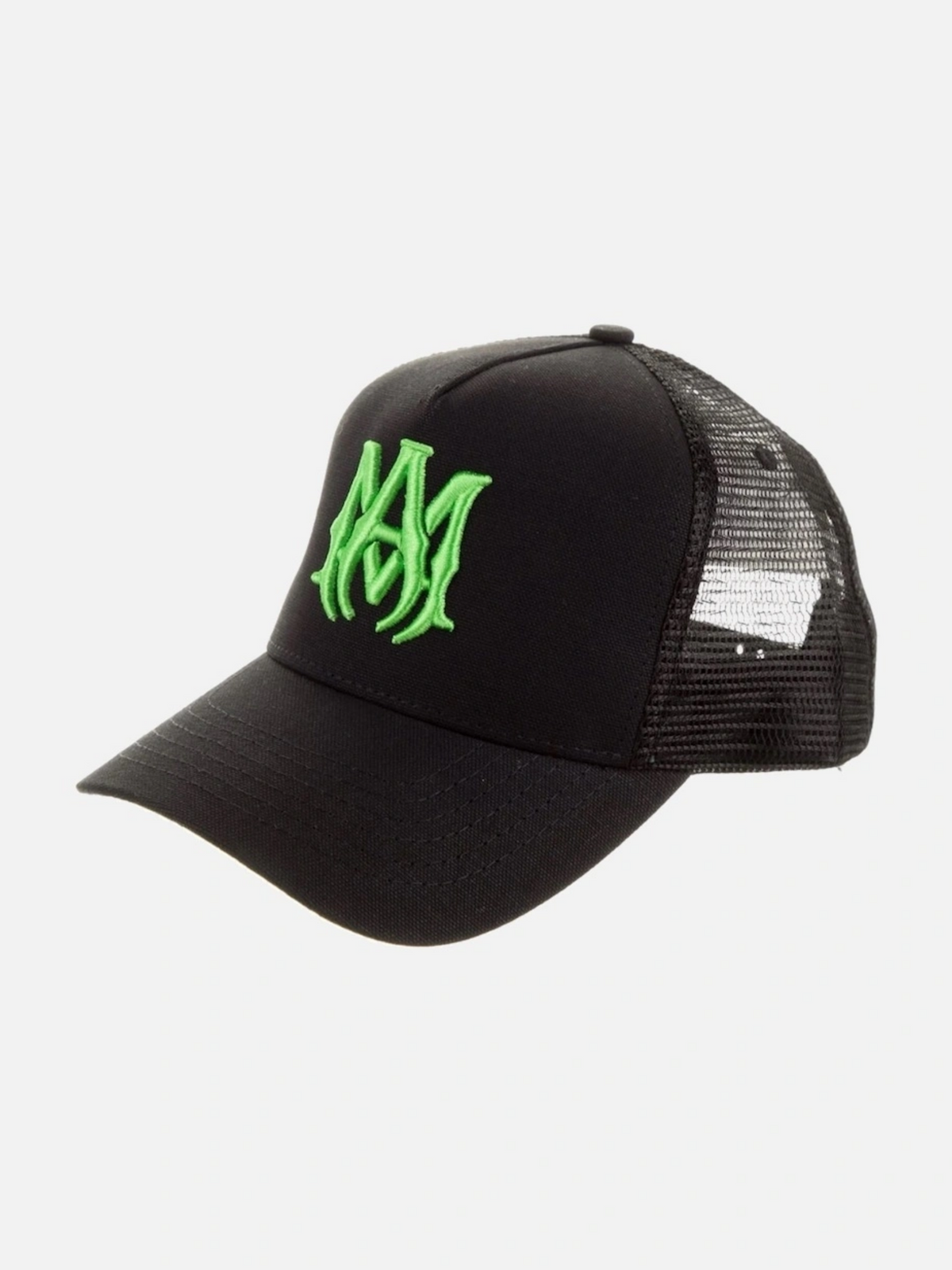 AMIRI MA LOGO TRUCKER HAT BLACK / GREEN