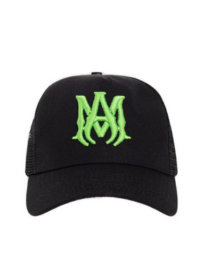 AMIRI MA LOGO TRUCKER HAT BLACK / GREEN