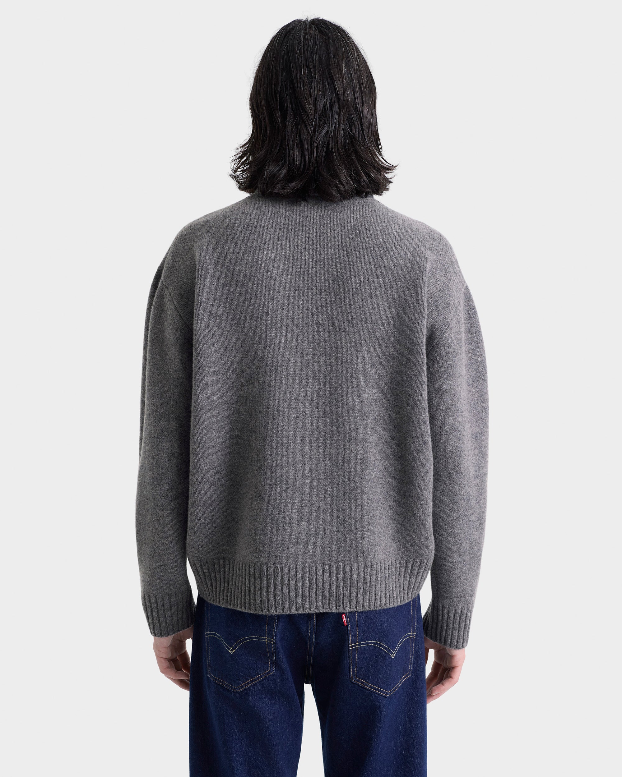 SRC Wool Turtleneck - Light Grey/Navy