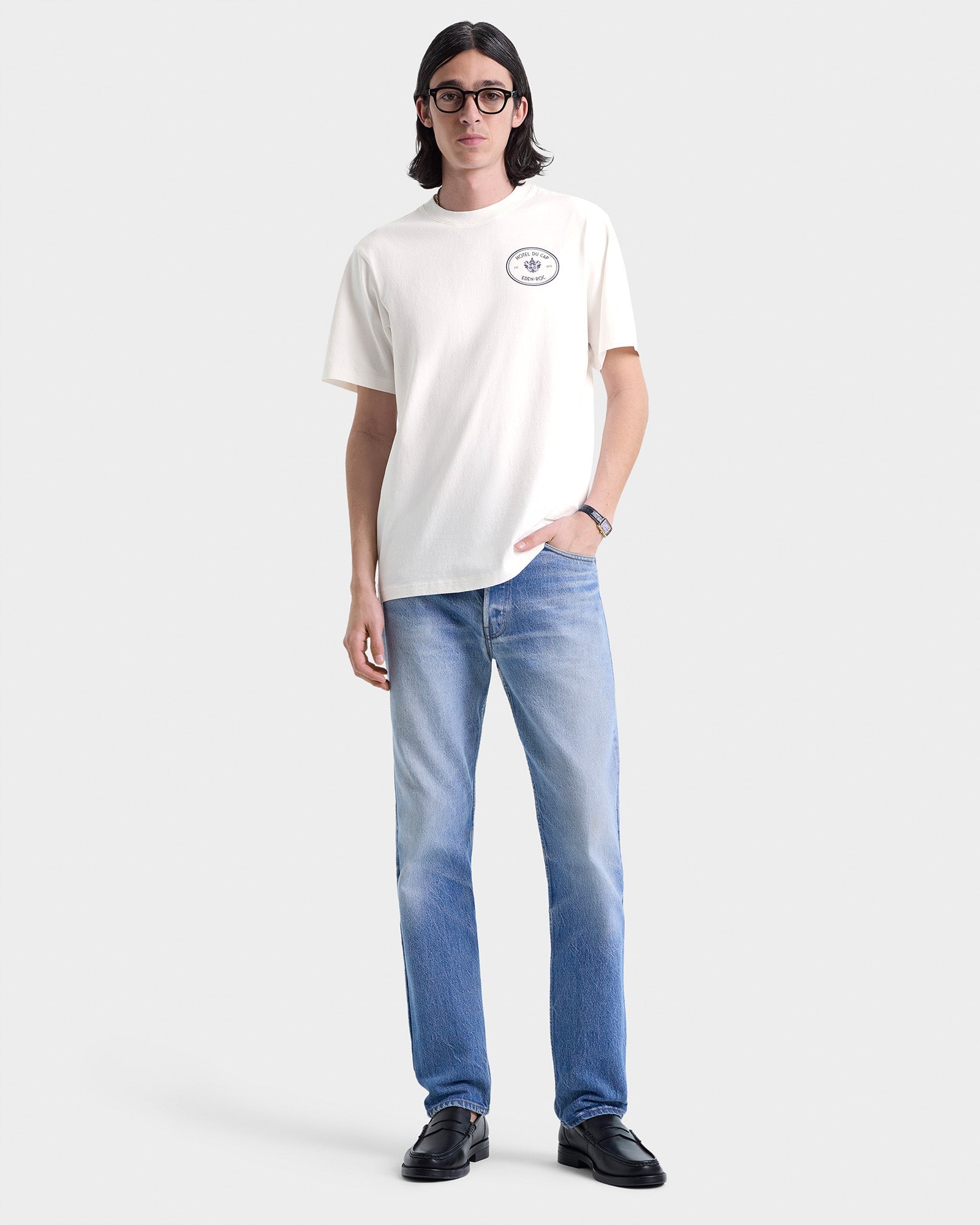 Kennedy Crest T-Shirt - White/Navy