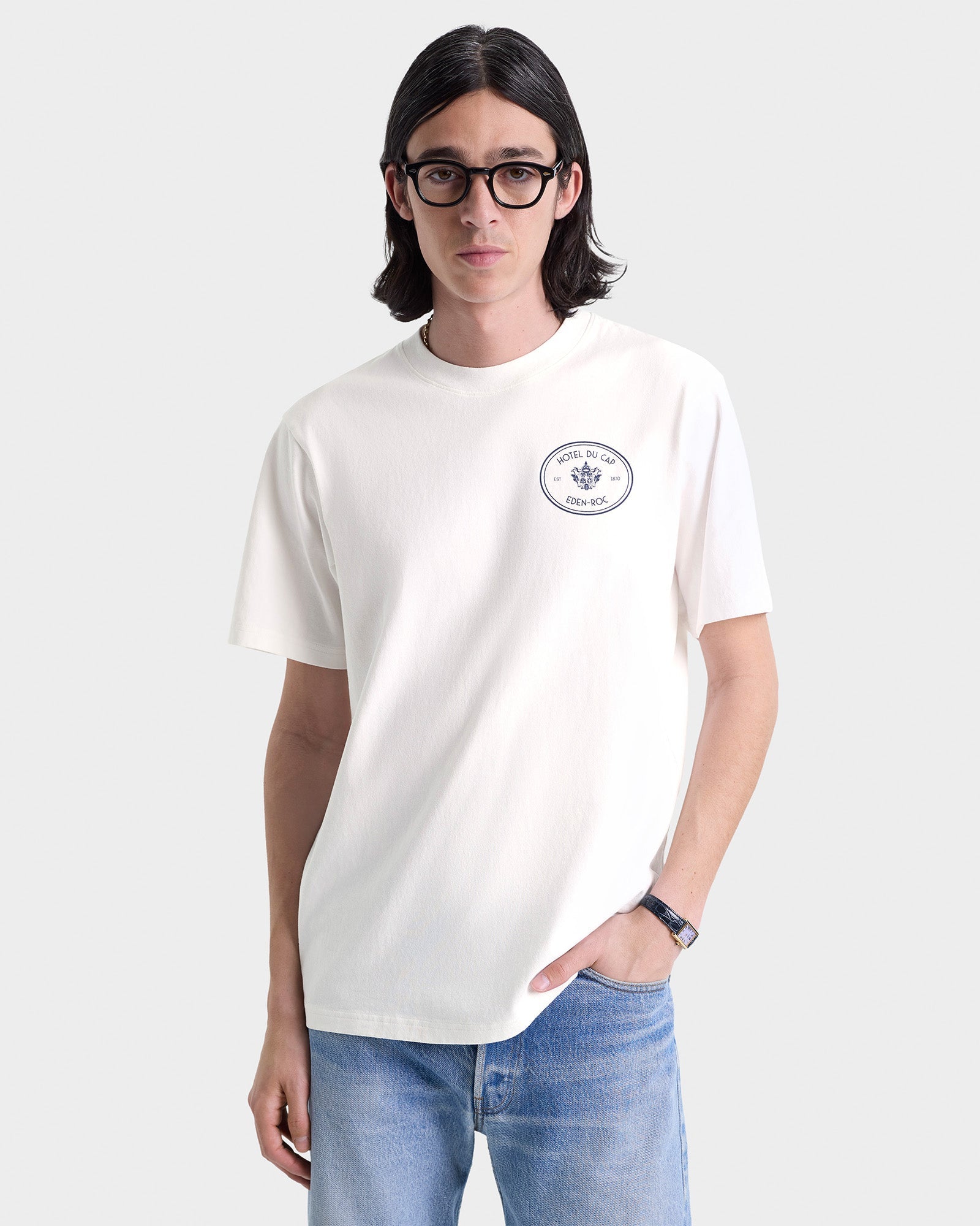 Kennedy Crest T-Shirt - White/Navy