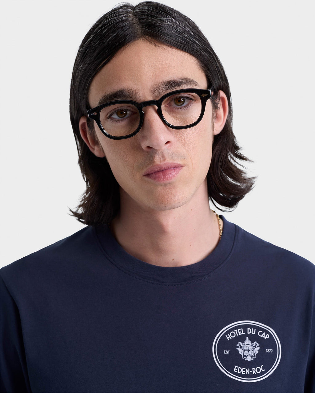 Kennedy Crest T-Shirt - Navy/White