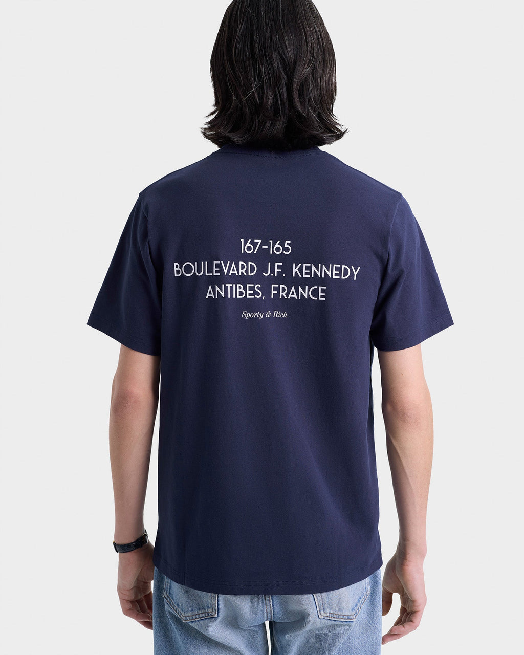 Kennedy Crest T-Shirt - Navy/White
