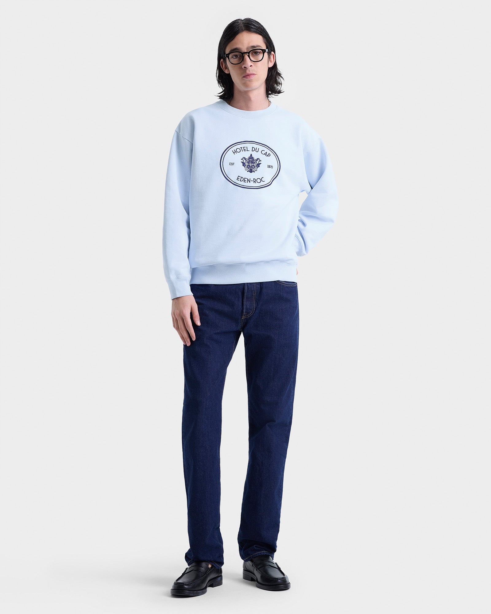 Eden Crest Crewneck - Ciel/Navy