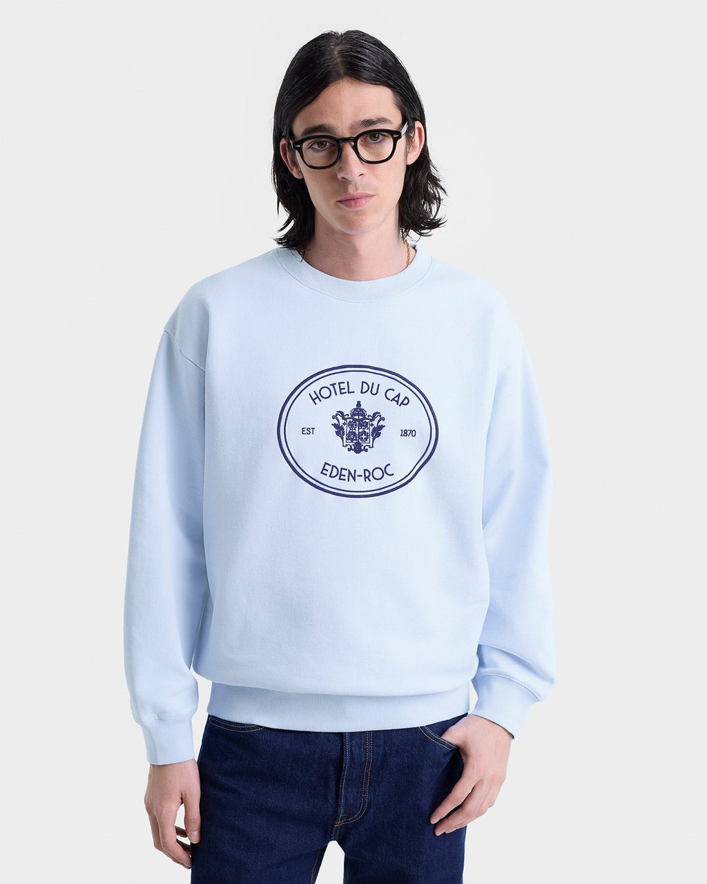 Eden Crest Crewneck - Ciel/Navy