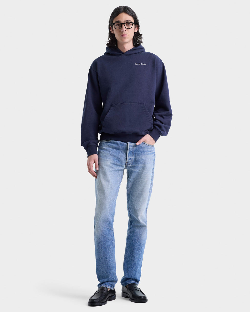 Eden Crest Hoodie - Navy/White