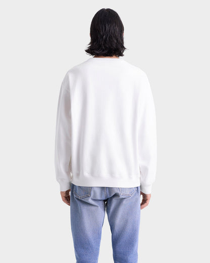 Nautical Embroidered Crewneck - White/Navy/Ruby