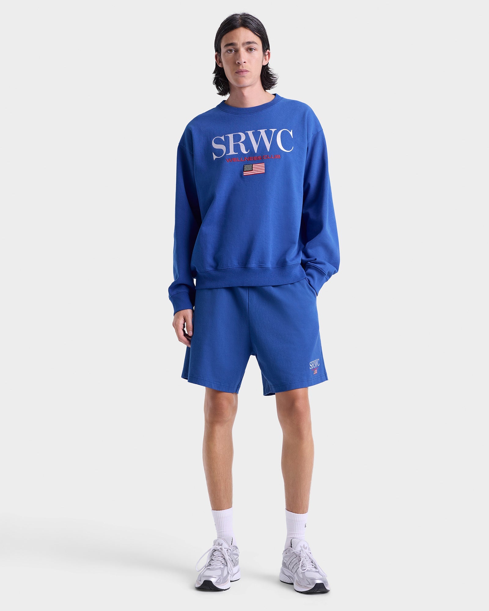 Nautical Embroidered Crewneck - Team Blue/White