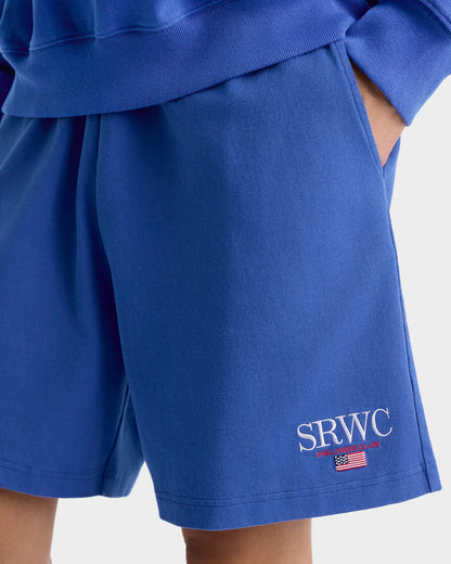 Nautical Embroidered Gym Short - Team Blue/White
