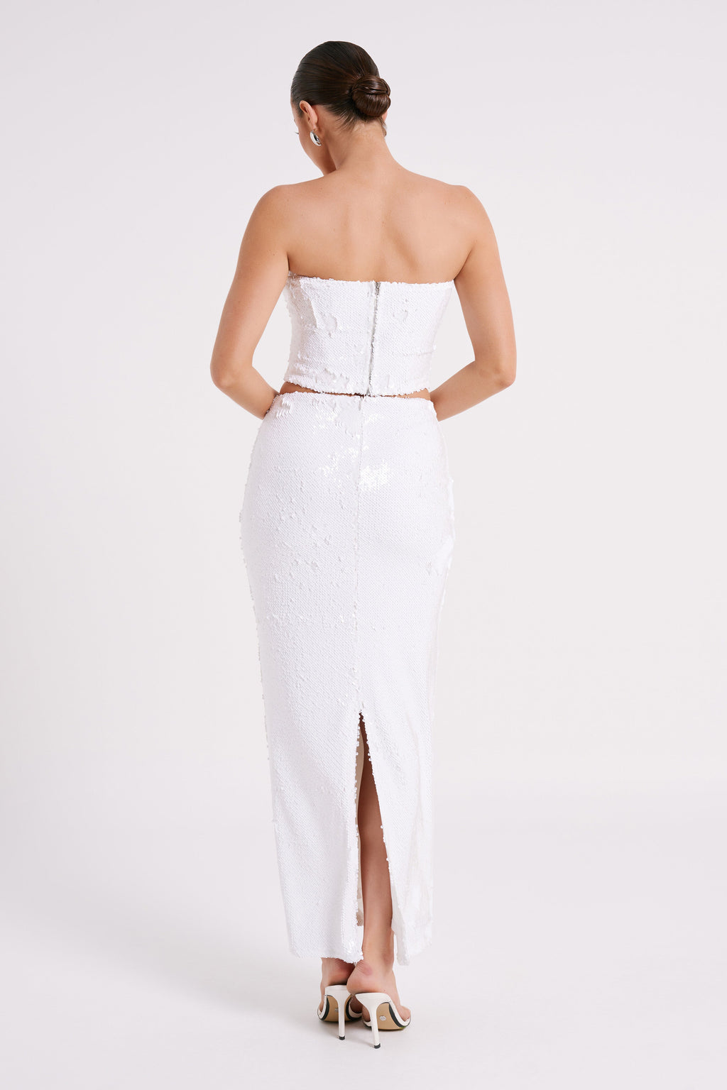 Cosette Sequin Maxi Skirt - White